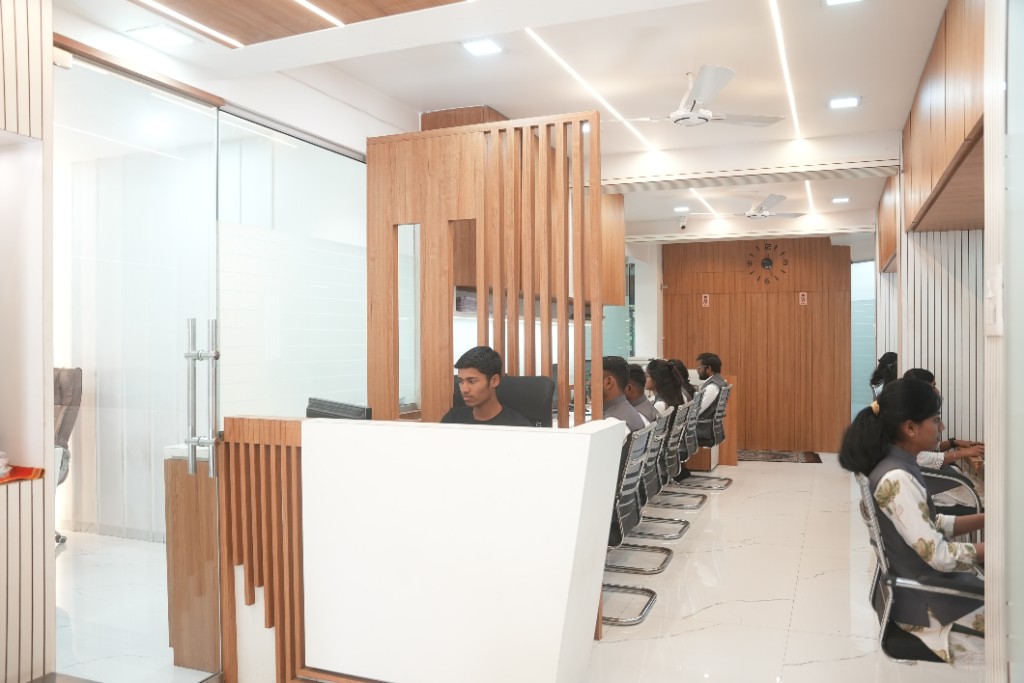 SKMRD & Associates modern office interior with reception and workstations